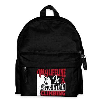 My lifeline is mountaineering, hiking adventures - Kids' Backpack - black - Front
