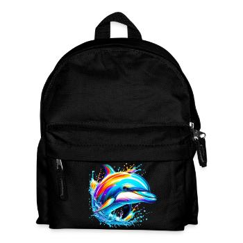 Delfin - Kinder Rucksack - Schwarz - Vorne