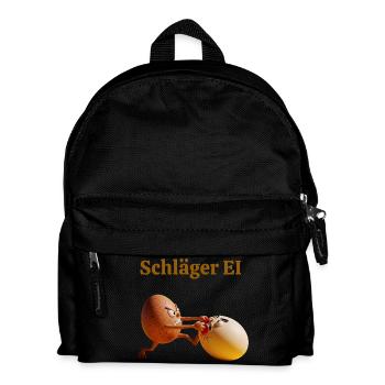 Racket Egg – Funny Egg Fight - Kids' Backpack - black - Front