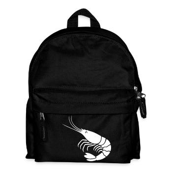 Minimalistisches Garnelen-Silhouetten-Design - Kinder Rucksack - Schwarz - Vorne