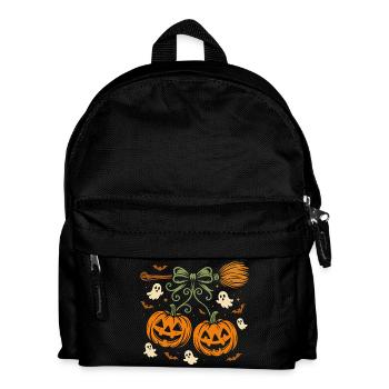 Halloween Kürbisse mit Geistern und Besen - Kinder Rucksack - Schwarz - Vorne