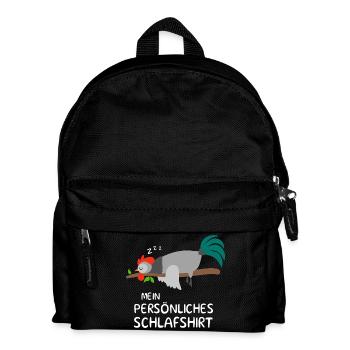 Persönliches Schlafshirt Geschenk Hahn Huhn Hühner - Kinder Rucksack - Schwarz - Vorne