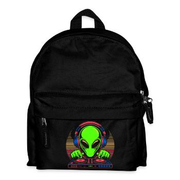 DJ extraterrestre avec casque et platine vinyle - Sac à dos Enfant - noir - Devant