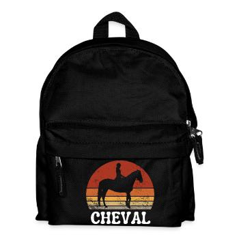 Cavaliere Silhouette Vintage Rétro - Sac à dos Enfant - noir - Devant
