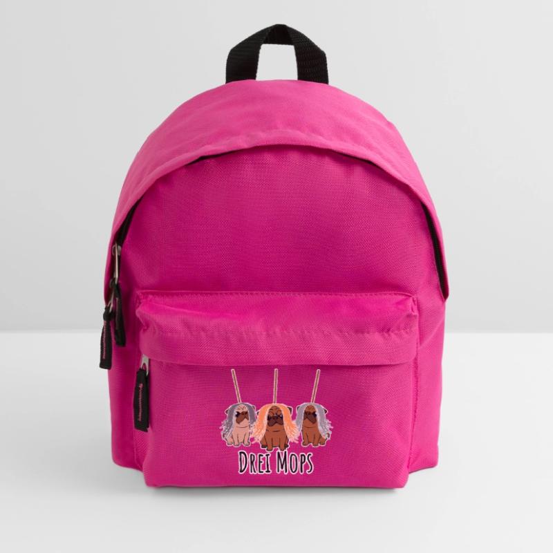 Zwei Mops - Hunde oder Putzgeräte? Hunde Humor? Kinder Rucksack