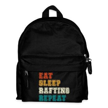 Essen Schlafen Rafting Wiederholen - Kinder Rucksack - Schwarz - Vorne