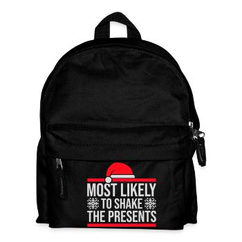 Most Likely to Shake the Presents Christmas Fun - Kids' Backpack - black - Front