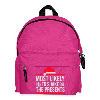 Most Likely to Shake the Presents Weihnachten Spaß - Kinder Rucksack - Fuchsia - Vorne