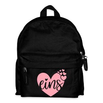 Erster Geburtstag Herz | 1 Jahr alt Mädchen - Kinder Rucksack - Schwarz - Vorne