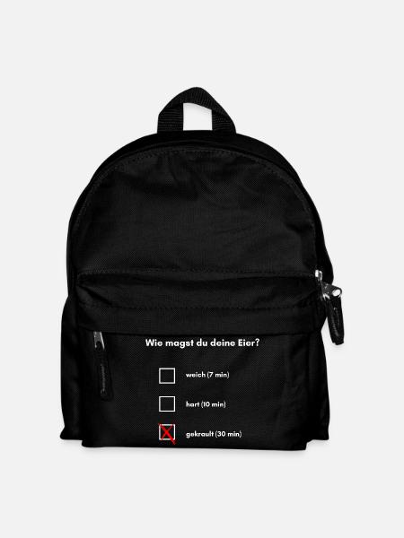 Wie magst du deine Eier? - Kinder Rucksack - Schwarz