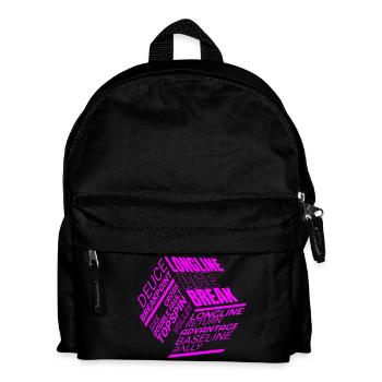 Tennis Glossar von ACE bis Slice - Kinder Rucksack - Schwarz - Vorne