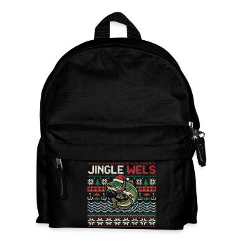 Jingle Catfish - Funny Angler Christmas Gift - Kids' Backpack - black - Front