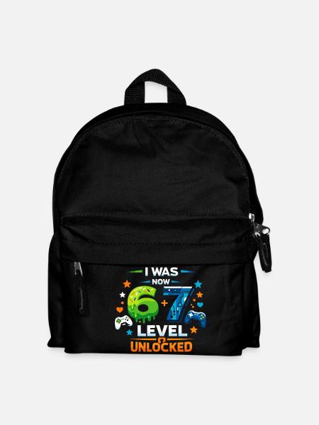 I was 6 Now Level 7 - 67 six seven - Kinder Rucksack - Schwarz