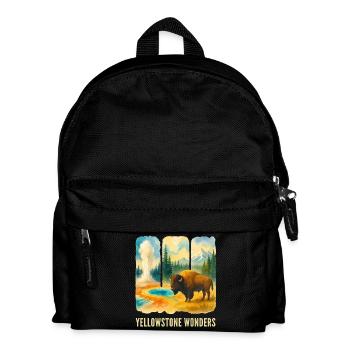 Mountain Landscape with Volcano - Kids' Backpack - black - Front