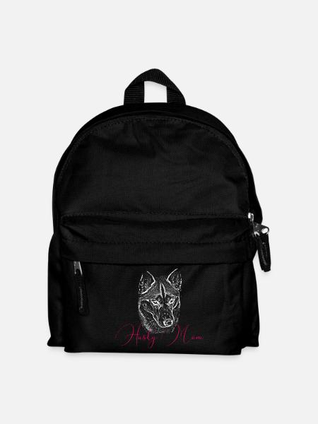 Husky Mom Kunstdruck - Kinder Rucksack - Schwarz