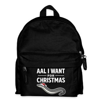 Aal I Want For Christmas – Funny Eel Shirt - Kids' Backpack - black - Front