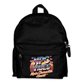 NPC Vibes | Main Character Energy Gaming - Kinder Rucksack - Schwarz - Vorne