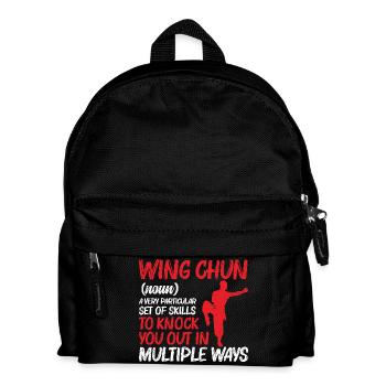 Wing Chun-Ausbilder Kung-Fu-Training Kampfsport - Kinder Rucksack - Schwarz - Vorne
