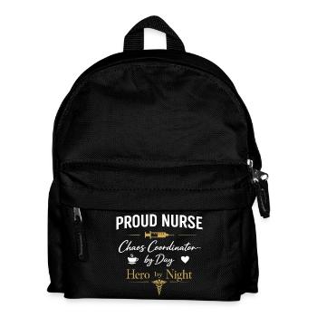 Proud Nurse - Hero by Night Motiv - Kinder Rucksack - Schwarz - Vorne