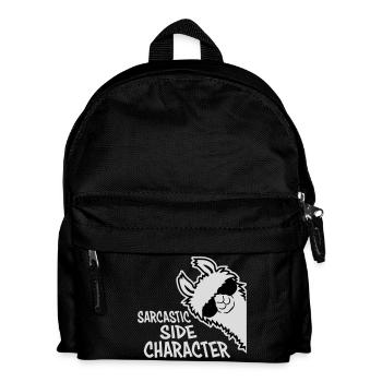 Lama Alpaka Sarcastic Side Character Sarkastisch - Kinder Rucksack - Schwarz - Vorne