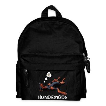 Hundemüde Dobermann Dobermannbesitzer Dobermänner - Kinder Rucksack - Schwarz - Vorne