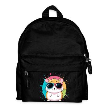 Bunter Sonnenhamster mit auffälligen Brillen - Kinder Rucksack - Schwarz - Vorne