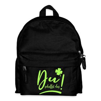 Du schaffst das! Glücksbringer Mutmacher neon - Kinder Rucksack - Schwarz - Vorne