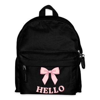 Pink Hello with ribbon - Kids' Backpack - black - Front