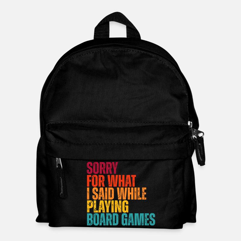 Sorry for What I Said: Board Games - Kids' Backpack - black