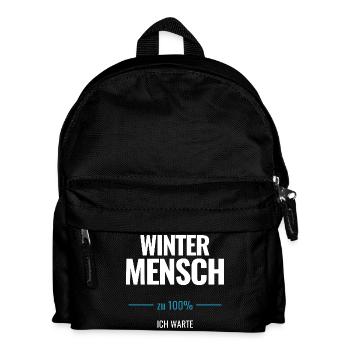 Winter Mensch zu 100% Ich warte - Kinder Rucksack - Schwarz - Vorne