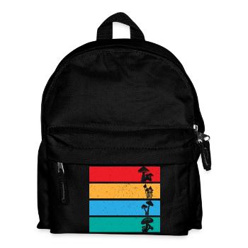 Mushroom Stripes Retro Design - Kids' Backpack - black - Front