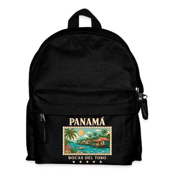 Panama Bocas del Toro Vintage Reisemarke - Kinder Rucksack - Schwarz - Vorne