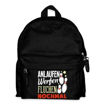 Anlaufen Werfen Fluchen Bowling - Kinder Rucksack - Schwarz - Vorne