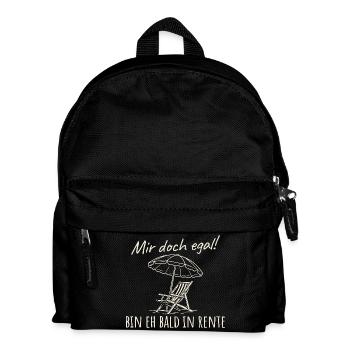 Mir doch egal Bin eh bald in Rente - Kinder Rucksack - Schwarz - Vorne