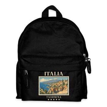 Italien Taormina Vintage Reisemarke - Kinder Rucksack - Schwarz - Vorne