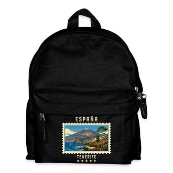 Spanien Teneriffa Vintage Reisemarke - Kinder Rucksack - Schwarz - Vorne