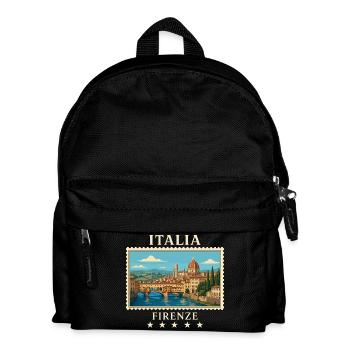 Italien Florenz Vintage Reisemarke - Kinder Rucksack - Schwarz - Vorne