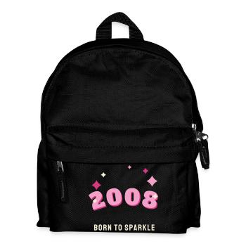 2008 Born to Sparkle Jahrgang 18. Geburtstag - Kinder Rucksack - Schwarz - Vorne