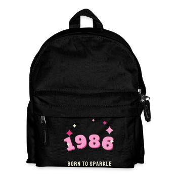 1986 Born to Sparkle Jahrgang 40. Geburtstag - Kinder Rucksack - Schwarz - Vorne