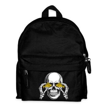 Skull with yellow fish eyes - Kids' Backpack - black - Front