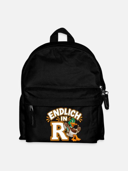 Endlich In R-ENTE Lustiger Rente / Rentner Spruch - Kinder Rucksack - Schwarz