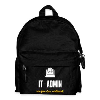 IT-Admin Geschenk Ich fixe das vielleicht - Kinder Rucksack - Schwarz - Vorne