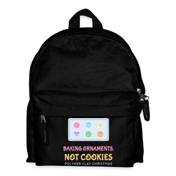 Ornamente backen, keine Kekse Polymer-Ton - Kinder Rucksack - Schwarz - Vorne