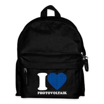 I Love Photovoltaik - Herz - Erneuerbare Energie - Kinder Rucksack - Schwarz - Vorne