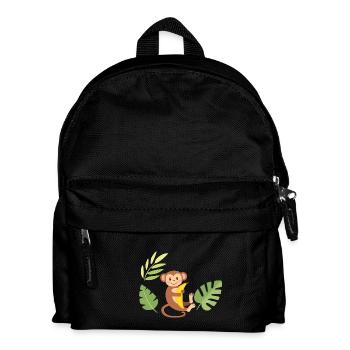 Monkey with banana - Kids' Backpack - black - Front