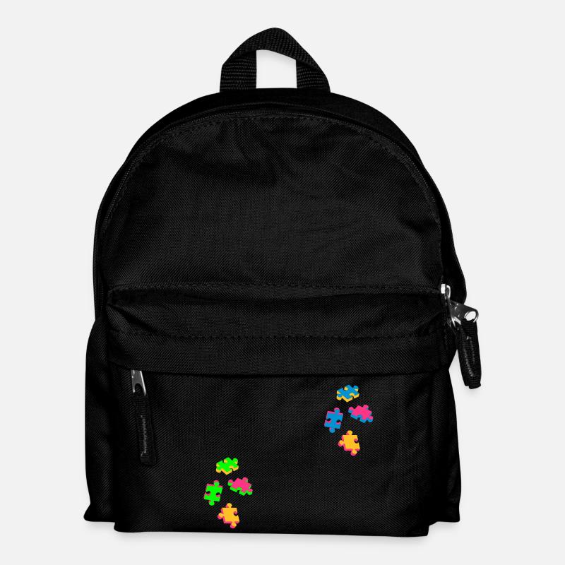 vier Puzzleteile - Kinder Rucksack - Schwarz