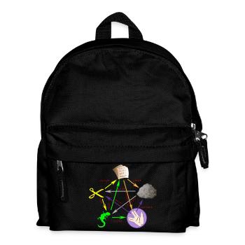 Schere Stein Papier Echse Spock - Kinder Rucksack - Schwarz - Vorne