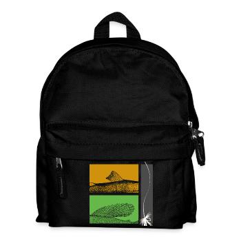 Modell 26 - Forelle und Äsche - Kinder Rucksack - Schwarz - Vorne