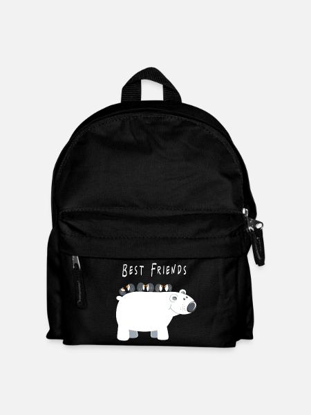 Meilleurs amis ours polaire avec des pingouins - amis - Sac à dos Enfant - noir