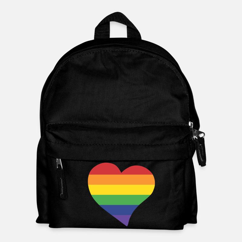 Regenbogenherz - Kinder Rucksack - Schwarz